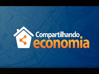 Thumb de vídeo com ícone de uma casa e símbolo de compartilhamento no meio da casa, com o texto ao lado: "Compartilhando economia".