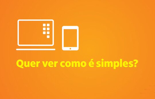 ícones de celular e computador e um texto dizendo "Quer ver como é simples?" ilustrando como contratar Crédito Sob Medida por um vídeo.