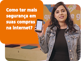 imagem de colaboradora do Itaú que apresenta o vídeo e inserção do texto: "Como ter mais segurança em suas compras na internet?"