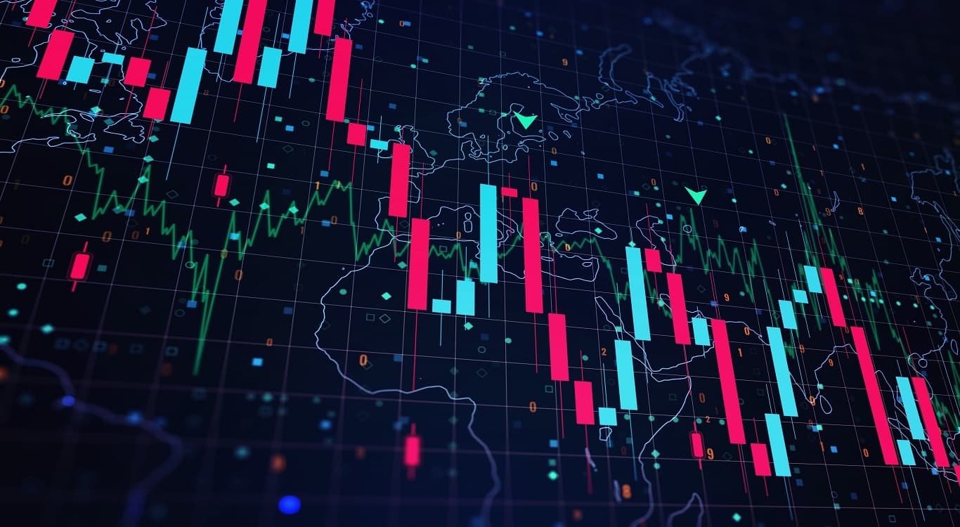 Gráfico de barras representando oscilações no mercado de ações. Foto: Shutterstock