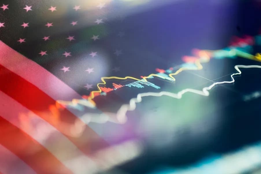 Bandeira dos Estados Unidos estilizada com gráficos