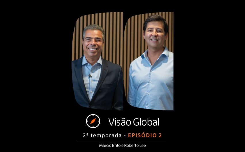 Marcio Britto, head investor do Banco Itaú International, e Roberto Lee, CEO da Avenue, durante gravação da série Visão Global. Foto: Itaú.