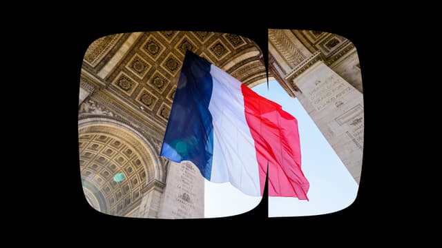 Capa do The Weekly Globe estilizada com a bandeira da França ao centro. Foto: Shutterstock e Itaú Private Bank.