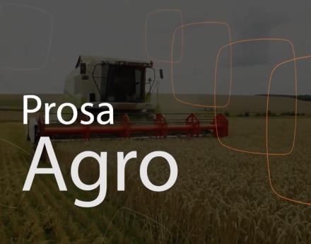 Imagem de um campo com uma ilustração escrito "Prosa Agro"