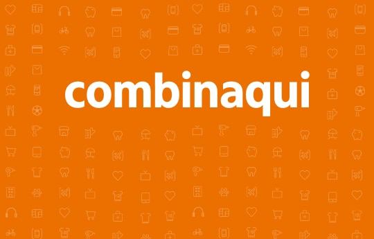 Fundo laranja com a frase: "combinaqui".