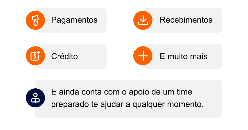 Pagamentos, recebimentos, crédito e muito mais