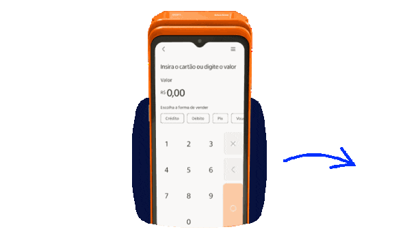 Gif da laranjinha smart do Itaú demonstrando uma venda no voucher