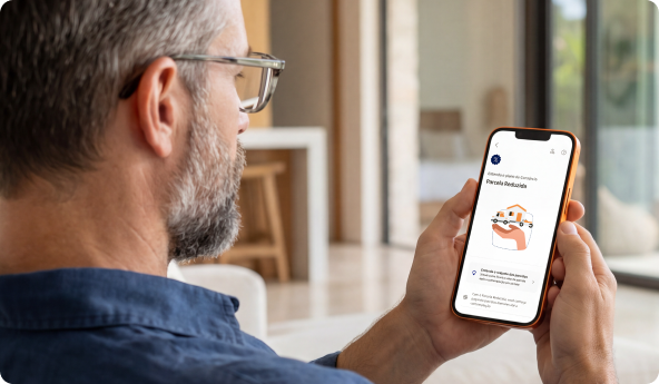 Cliente Itaú Personnalité acessando Consórcios no App em Parcela Reduzida.