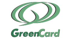 Logo da bandeira Green Card. Lê-se: "Green Card".