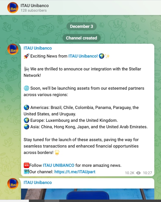 Imagem ilustrativa do artigo #ÉFalso | Itaú cria grupo no Telegram para negociação de ativos