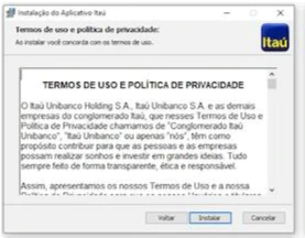 atualizar o aplicativo Itaú no computador quinta tela