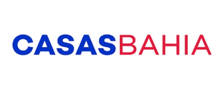 Imagem com fundo branco e logo das Casas Bahia.