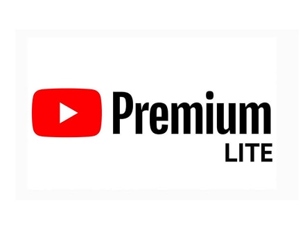 Logo do Youtube Premium nas cores preto e vermelho com o fundo branco