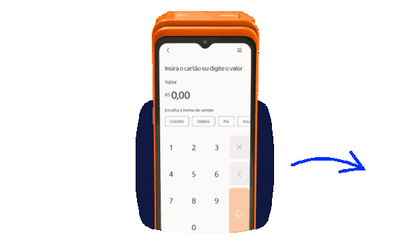 Gif da laranjinha smart do Itaú demonstrando uma venda no crédito parcelado