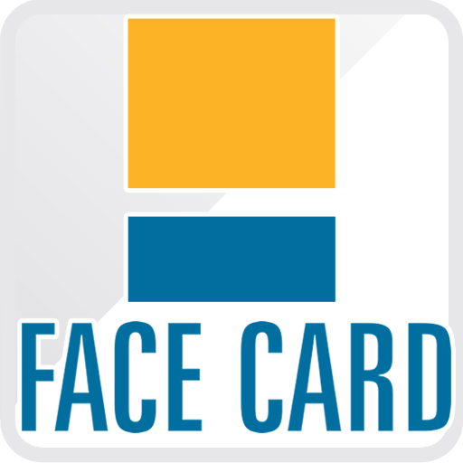 Logo da bandeira Facecard. Lê-se: "Face Card".