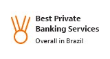 Logo do prêmio Best Private Banking Services in Brazil Itaú Private.
