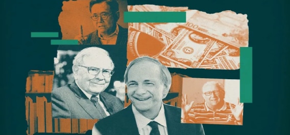 ilustrações de fotografias de megainvestidores com cédulas de dinheiro