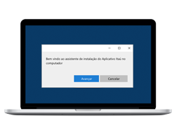 Computador com a tela de instalação do primeiro passo de instalação