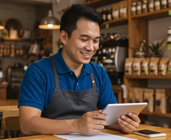 Empreendedor com tablet