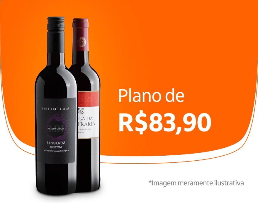 Banner com vinhos do plano Pra Conhecer por de R$ 83,90
