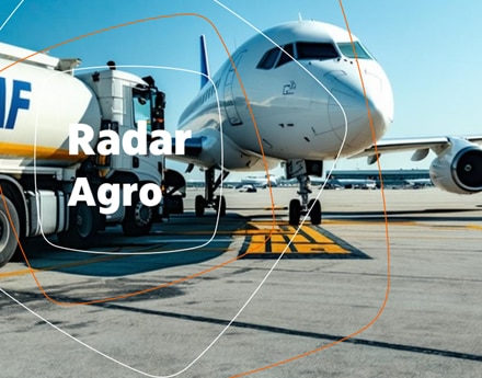 Imagem de um campo com a escrita "Radar Agro" 