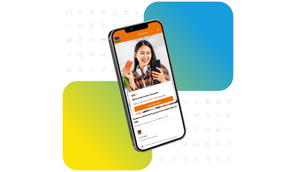 Smartphone com o aplicativo Itaú aberto no clube de benefícios Combinaqui
