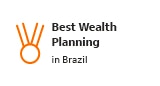 Logo do prêmio Best Wealth Planning in Brazil do Itaú Private.