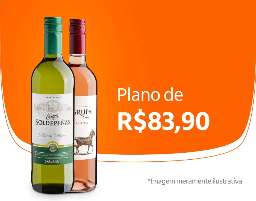 Banner com vinhos do plano Pra Refrescar por R$ 79,90