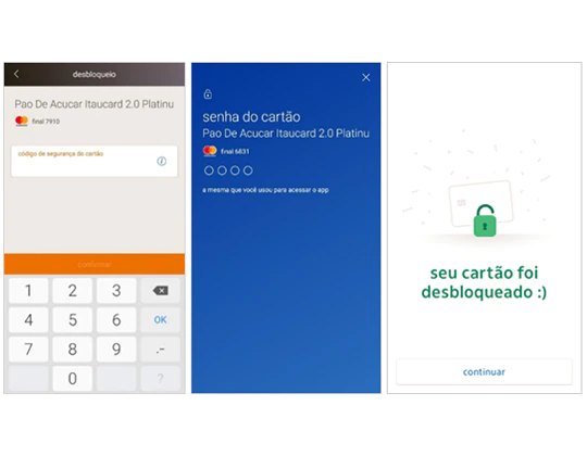 passo a passo para desbloquear o cartão de crédito