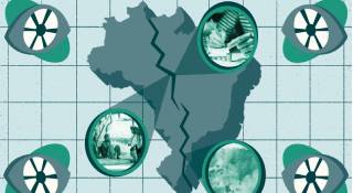 Ilustração com o mapa do Brasil.