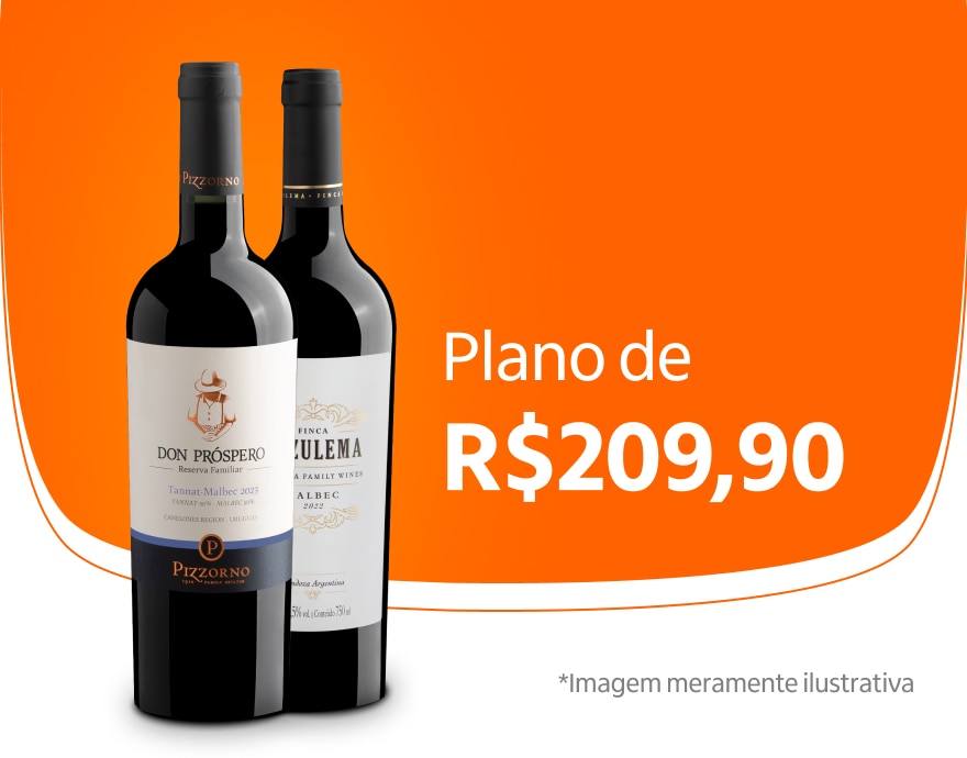 Banner com vinhos do plano Pra Apreciar por R$ 199,90