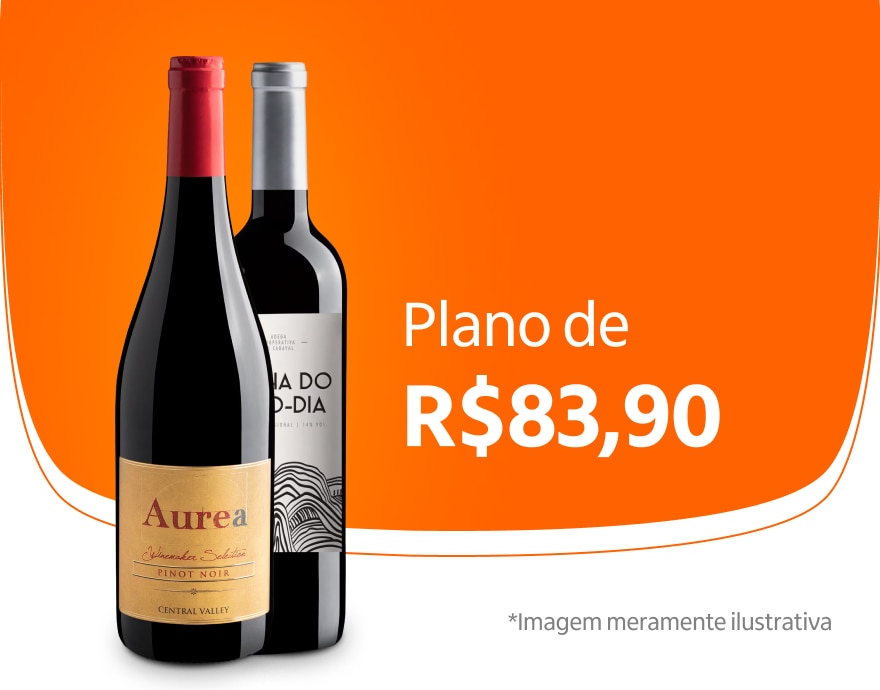 Banner com vinhos do plano Pra Conhecer por de R$ 83,90