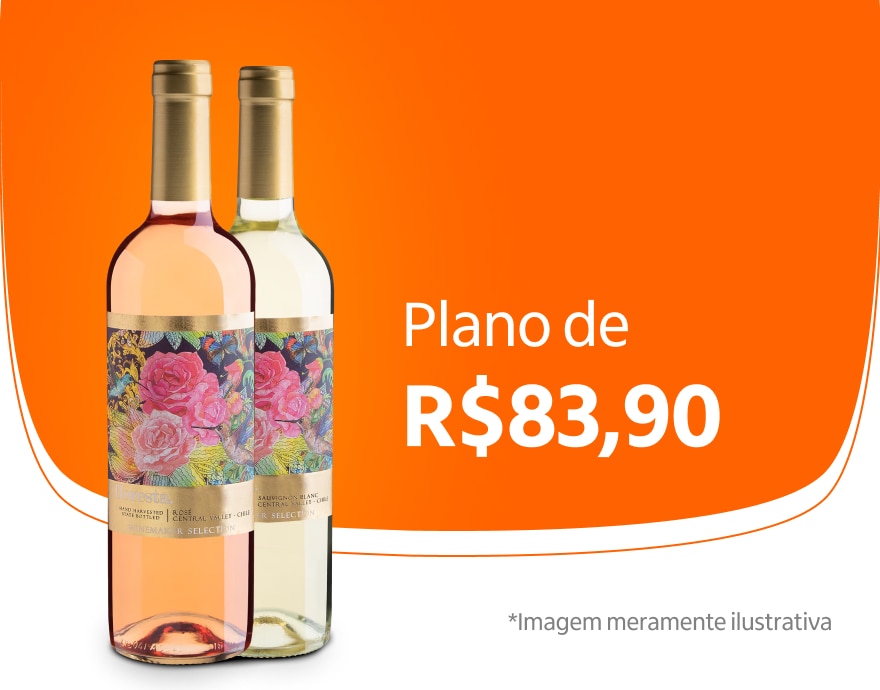 Banner com vinhos do plano Pra Refrescar por R$ 83,90