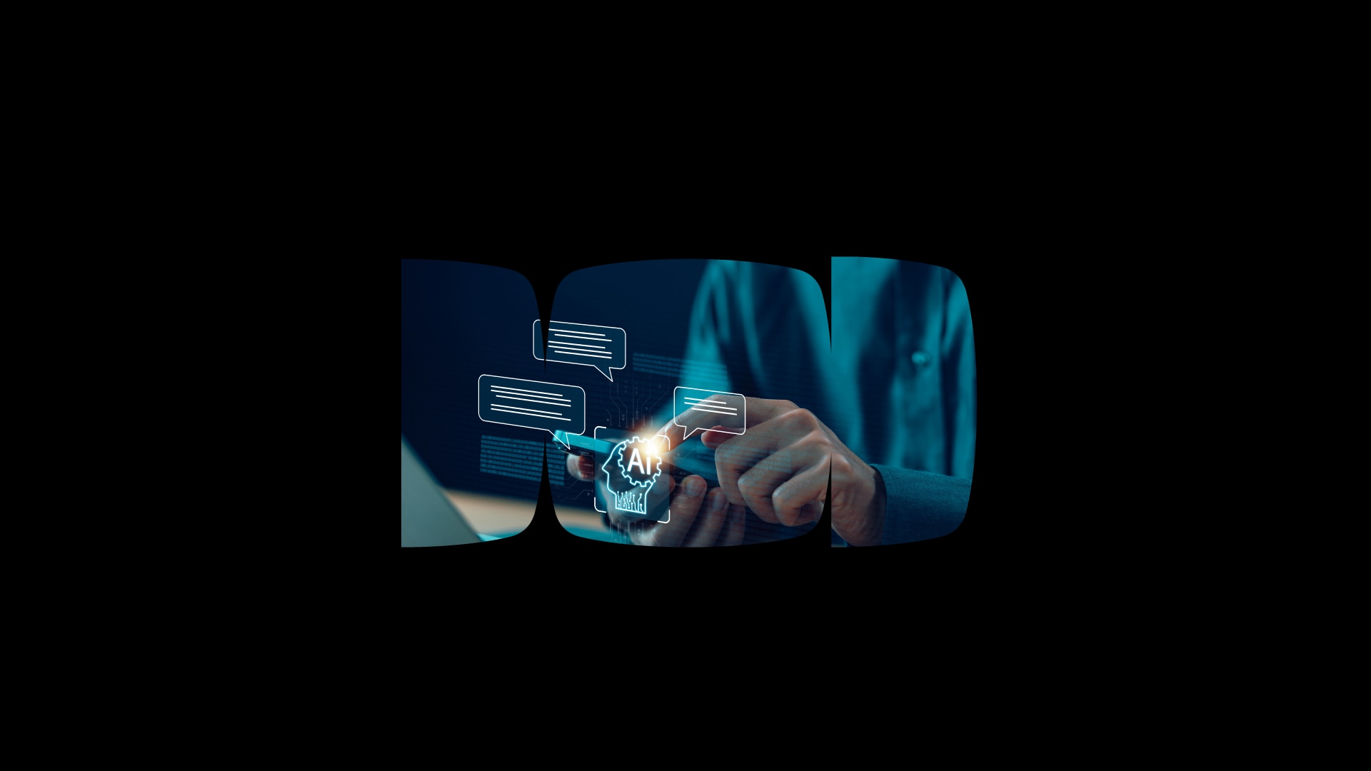 Uma composição da bandeira americana, de uma nota de dólar e de gráficos de barra dentro de recortes do logo do Itaú