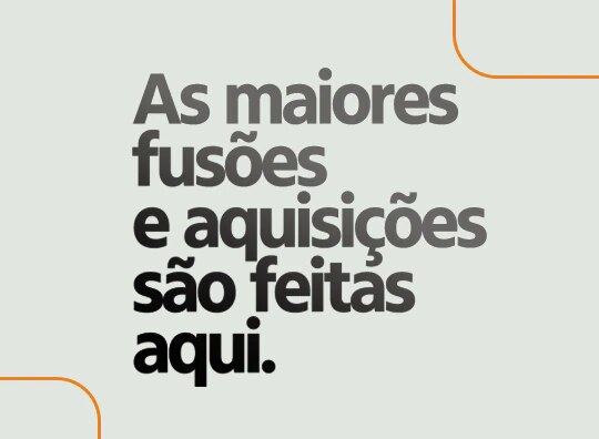 As maiores fusões e aquisições são feitas aqui.