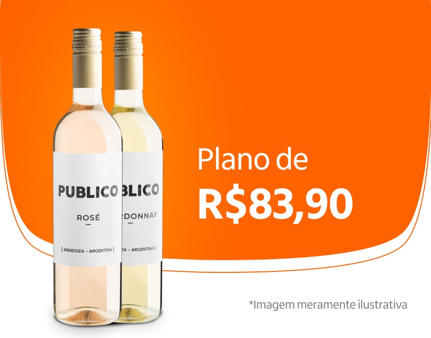 Banner com vinhos do plano Pra Refrescar por R$ 83,90