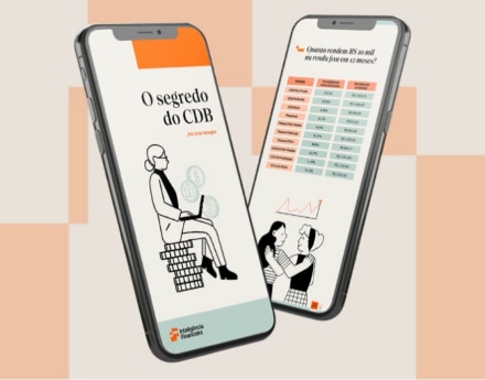 Smartphones com o e-book O segredo do CBD aberto em suas telas.