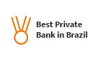 Logo do prêmio Best Private Bank in Brazil do Itaú Private.