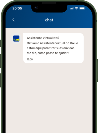 Chat Itaú Empresas em tela de celular
