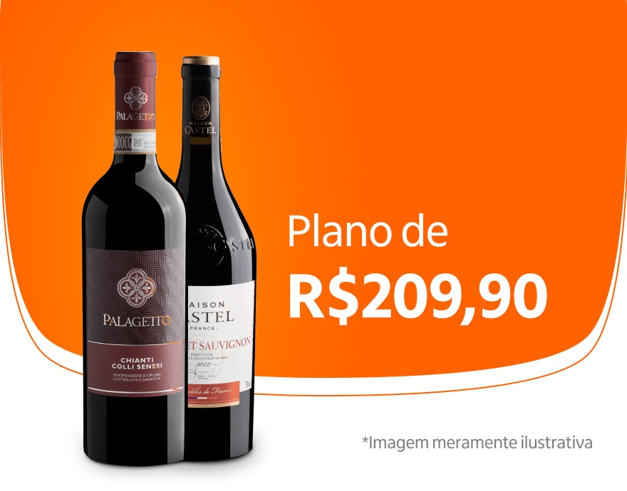 Banner com vinhos do plano Pra Apreciar por R$ 209,90