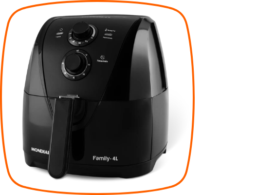 Fritadeira Eletrica sem Óleo Air Fryer Mondial Preta com timer