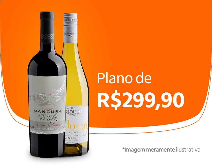 Banner com vinhos do plano Pra Eternizar por R$ 299,90