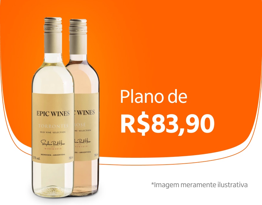Banner com vinhos do plano Pra Refrescar por R$ 83,90