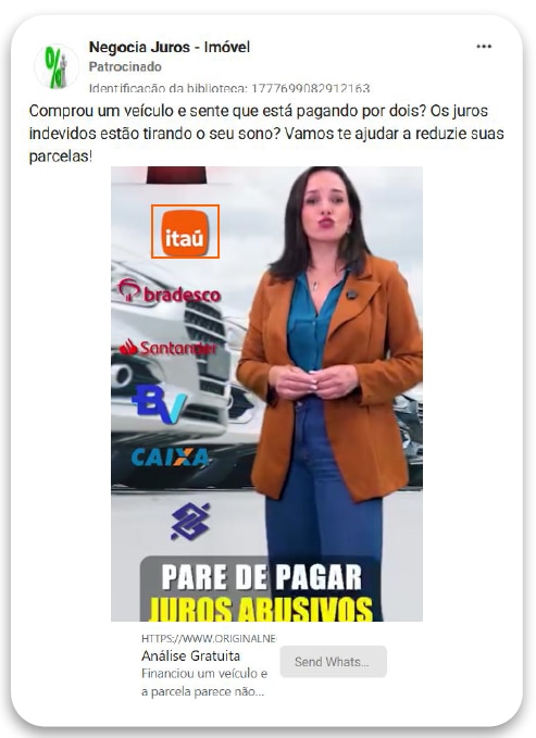 Imagem usa logo do Itaú de forma indevida