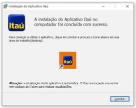 atualizar o aplicativo Itaú no computador sétima tela
