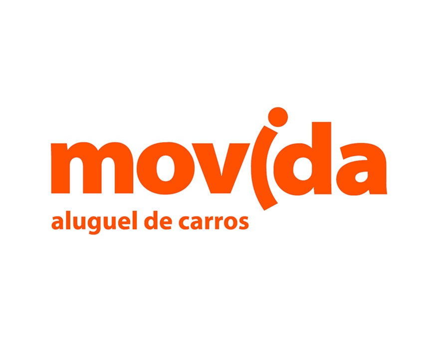 Logo da Movida em cor laranja com o fundo branco