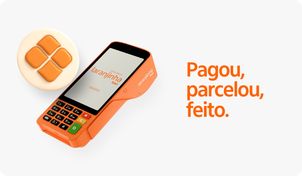 Imagem com ilustração da Laranjinha Itaú.