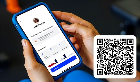 Aponte sua câmera para acessar Minhas Vantagens pelo QR Code