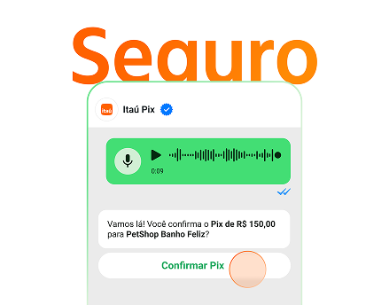 Celular com Whatsapp do Itaú Pix na tela