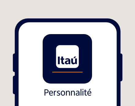 imagem de um desenho de celular com o logo do Itaú Personnalité